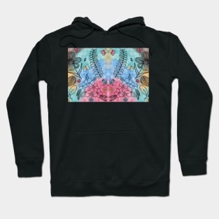 BLACK LINE & WATERCOLORS  _ FLORALS AND LEAVES DOODLES Hoodie